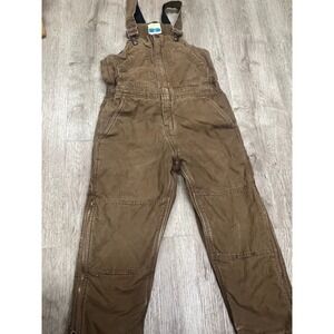 Blue Mountain Boys Brown Insulated Duck Canvas Bib Work Overalls Size Medium M